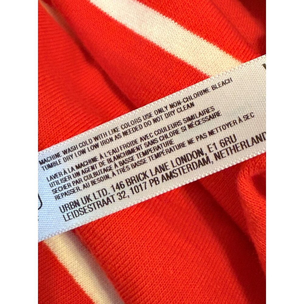 SMALL Free People All Star Orange Stripe Long Sleeve Jersey Knit Oversized Top - Picture 9 of 9